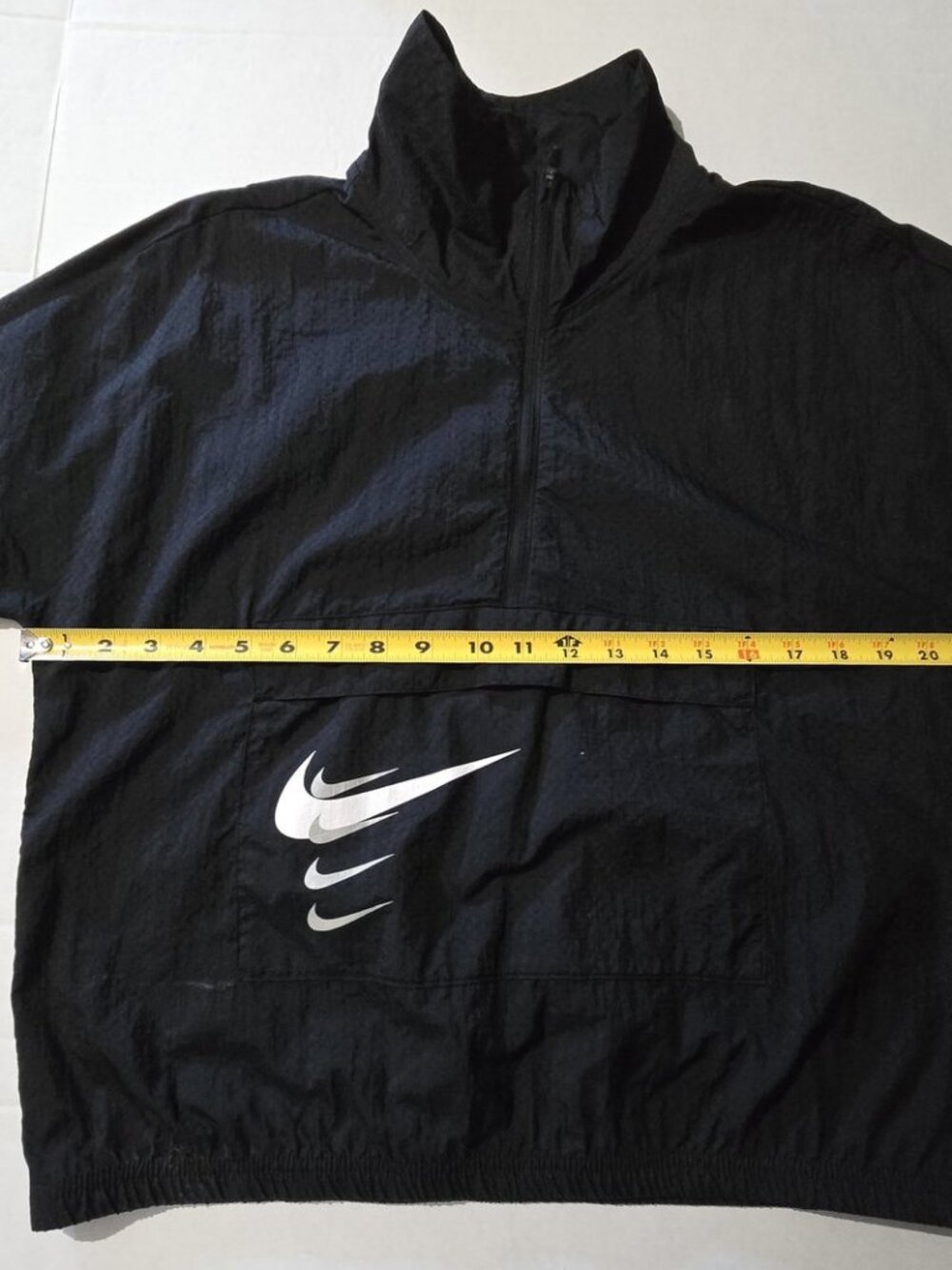 Nike Running Women's M Swoosh Run Half-Zip Woven Anorak Jacket Black Swoosh